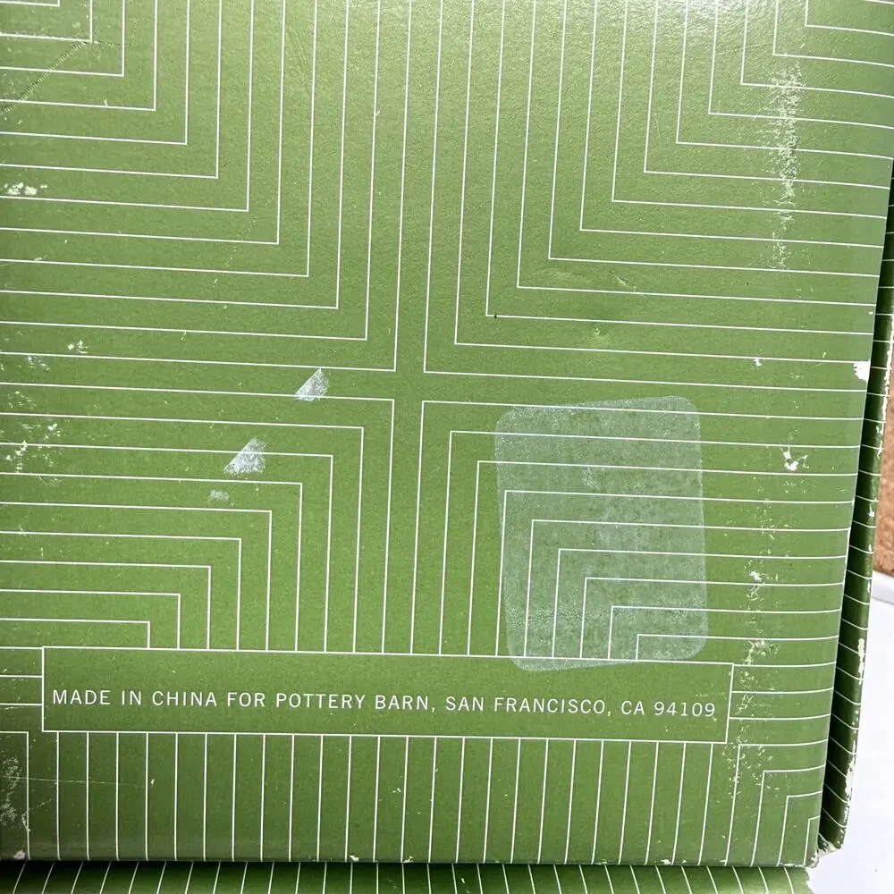 Pottery Barn Holiday Cheer Christmas Coaster Set of 4 Ceramic Cork w/ Box